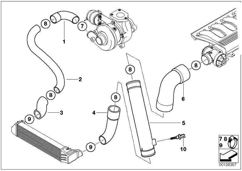 BMW E38 E39 turbócső 11617786530 - 525d 530d 730d