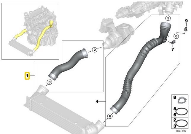 BMW E81 E87 E88 turbócső - 11617797480 - 116d 118d