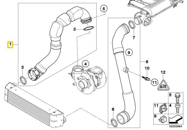 BMW E90 E91 E92 E93 turbócső - 11617796303 - 325d 330d