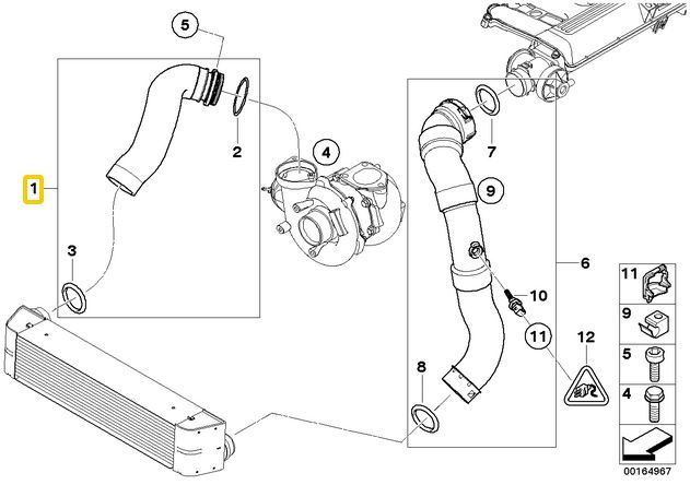 BMW E90 E91 turbócső - 11617795304 - 318d 320d