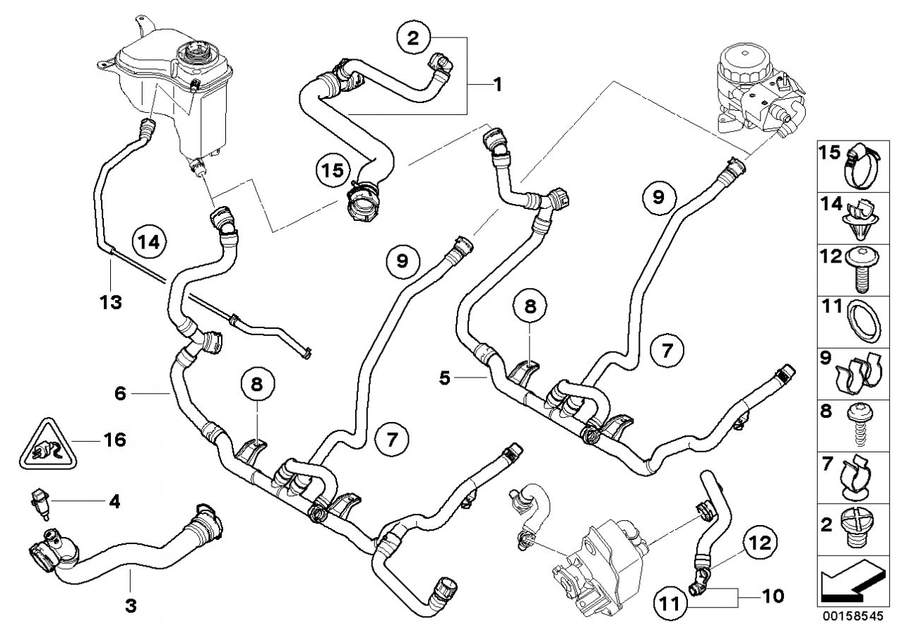 BMW E88 E90 vízcső 18i 20i - 17127531768