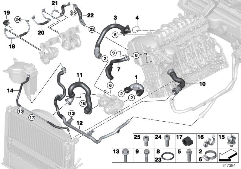 BMW E90 vízcső 35i - 17127564480