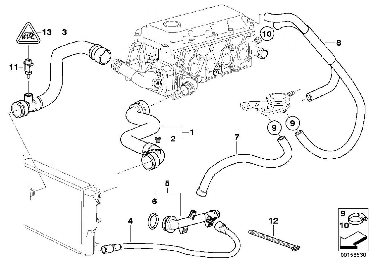 BMW E46 vízcső 316i - 11531247398