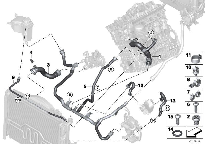 BMW E81 E82 E87 vízcső 1.18i 1.20i - 17127525022