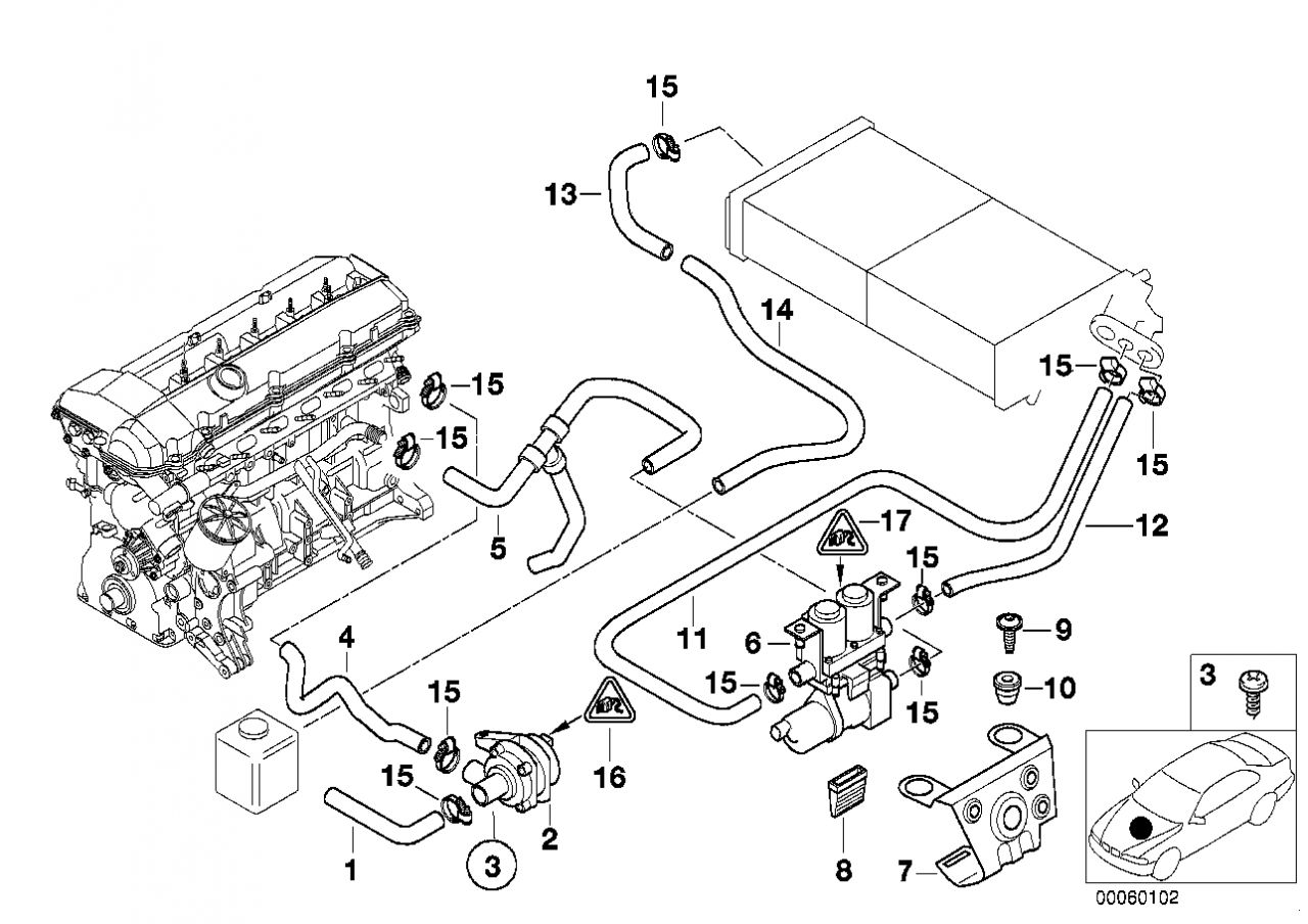 BMW E39 vízcső 5.20i-5.23i-5.25i-5.28i-5.30i - 64218378368