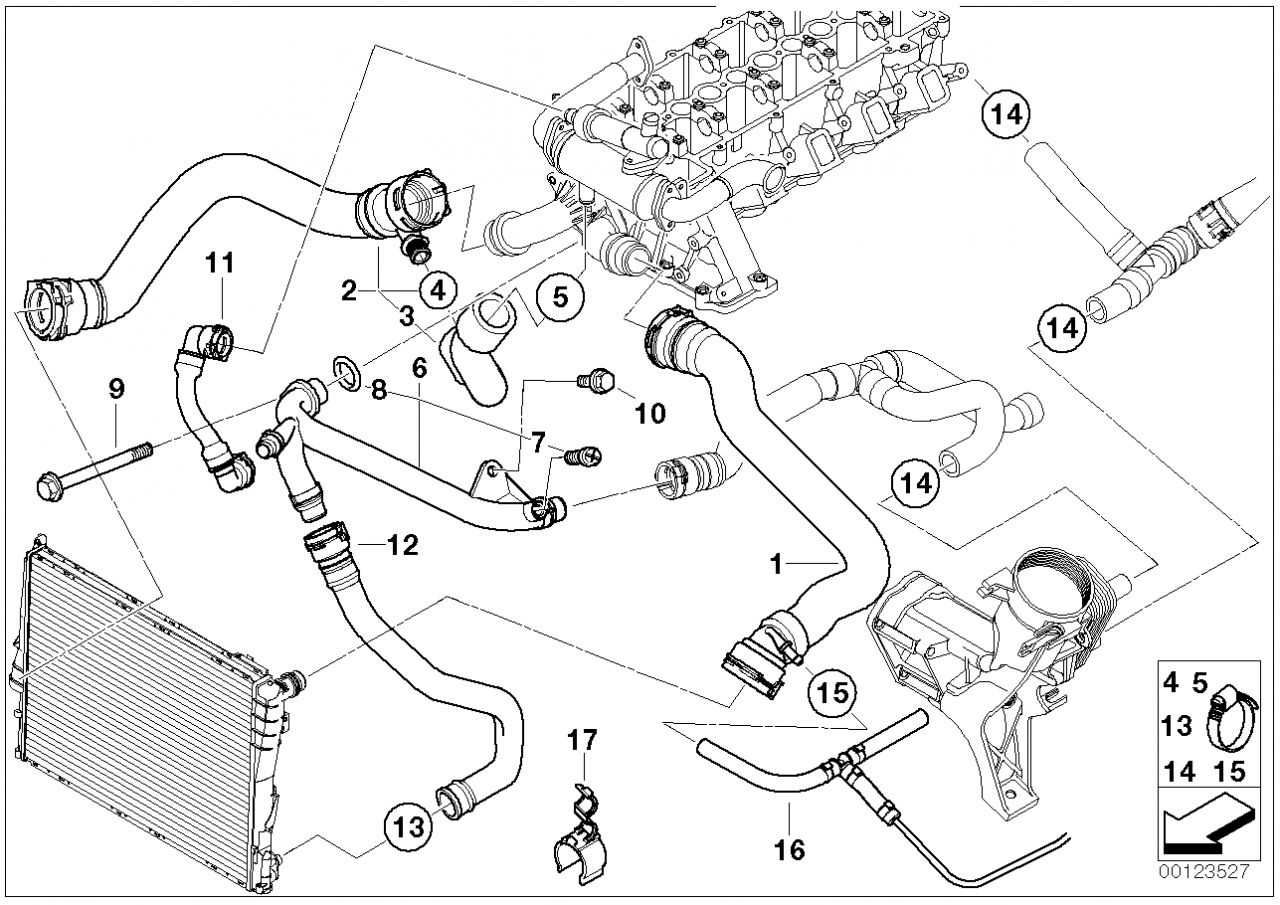 BMW E39 vízcső 5.20d - 11537785149