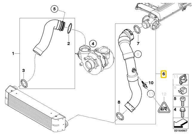 BMW E83 X3 turbócső alsó - 11613450222 - 20d